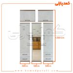 کمد دیواری مدل ماکان - عرض 150 (5 تکه)