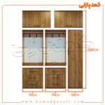 کمد دیواری مدل آدرین - عرض 170 یا 190 (9 تکه)