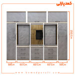 کمد دیواری مدل سالیوان - عرض 280 یا 310 (14 تکه)